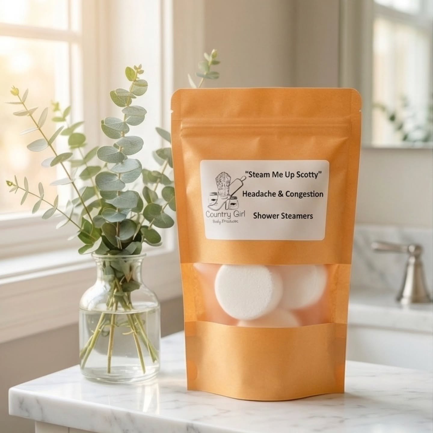 BIG NEWS! 📣 Our newest relief hero is here 🌿

Breathe deep and clear your head with 'Steam Me Up Scotty' shower steamers. 

Meet your new shower BFF, congested, headache... this blend of premium essential oils is the perfect aromatherapy blend to h