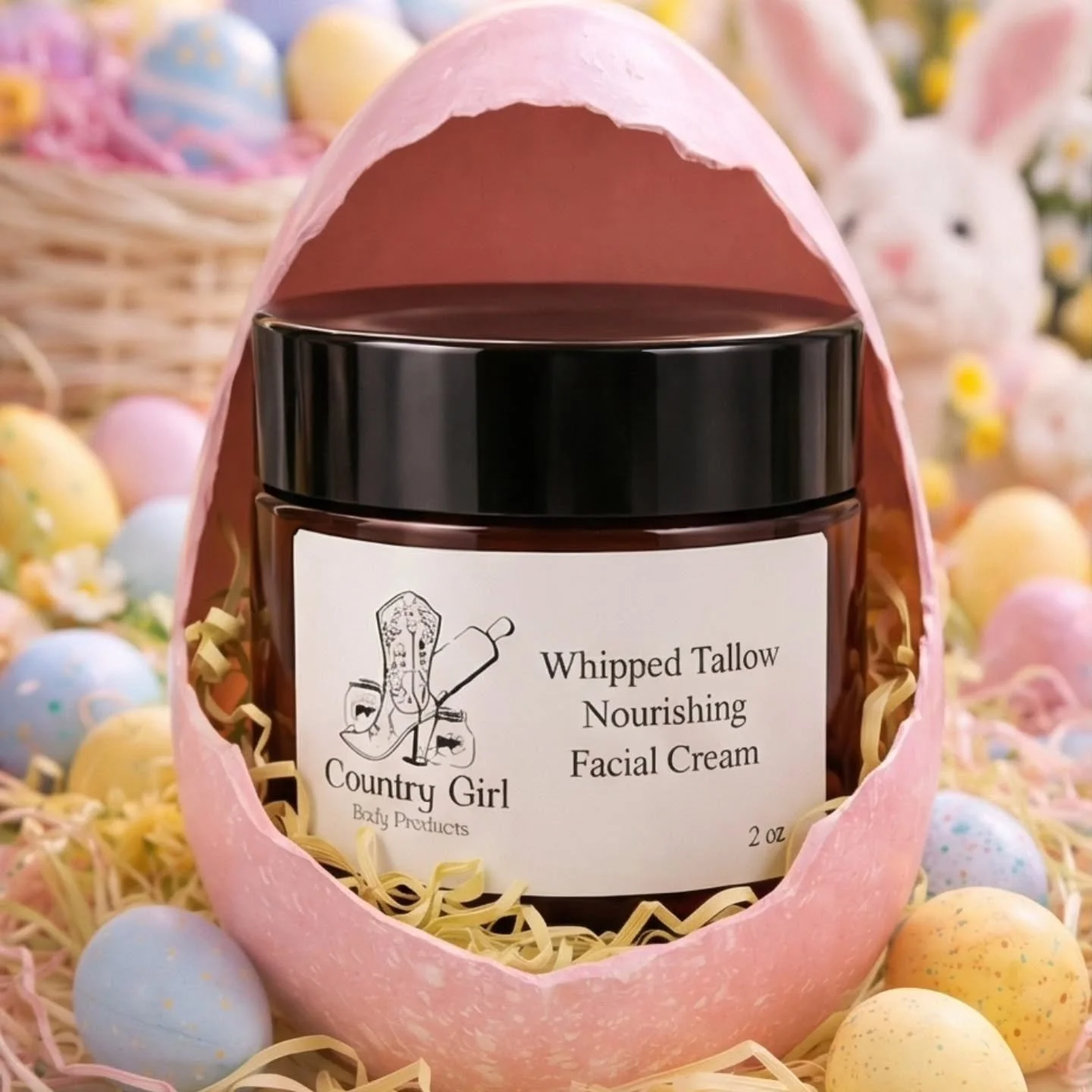 Looking for the ultimate spring skin refresh? 🌸 

Our nourishing tallow cream is light, airy, and ready for your Easter basket. Treat yourself today! 🛍️
Hop into glowy skin this Spring 🐰

www.countrygirlbodyproducts.ca 

#TallowSkincare #EasterBun