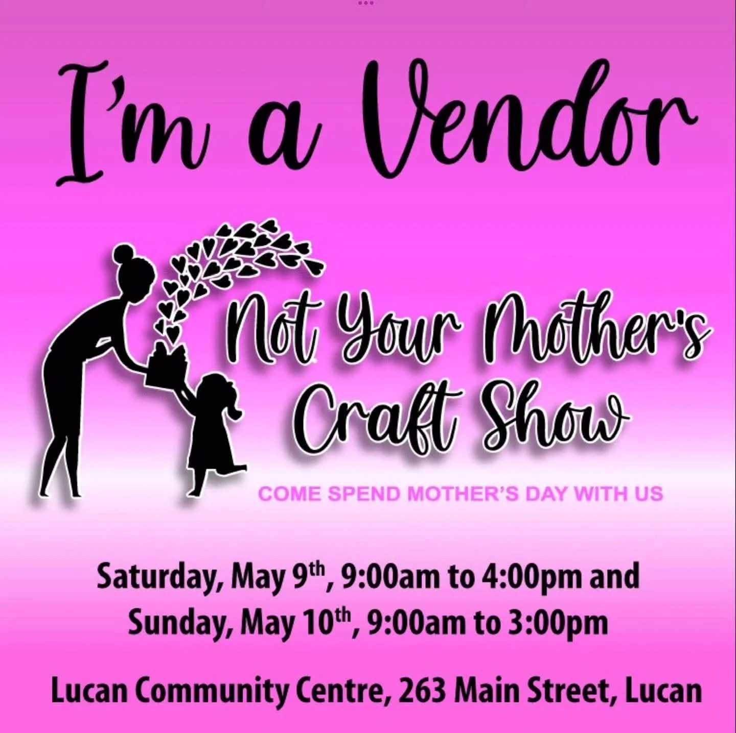 We&rsquo;re excited to be back this weekend at &ldquo;Not Your Mother&rsquo;s Craft Show&rdquo; at the Lucan Community Centre! 🌸

Come spend Mother&rsquo;s Day weekend shopping local and supporting amazing small businesses, makers, bakers, and artis