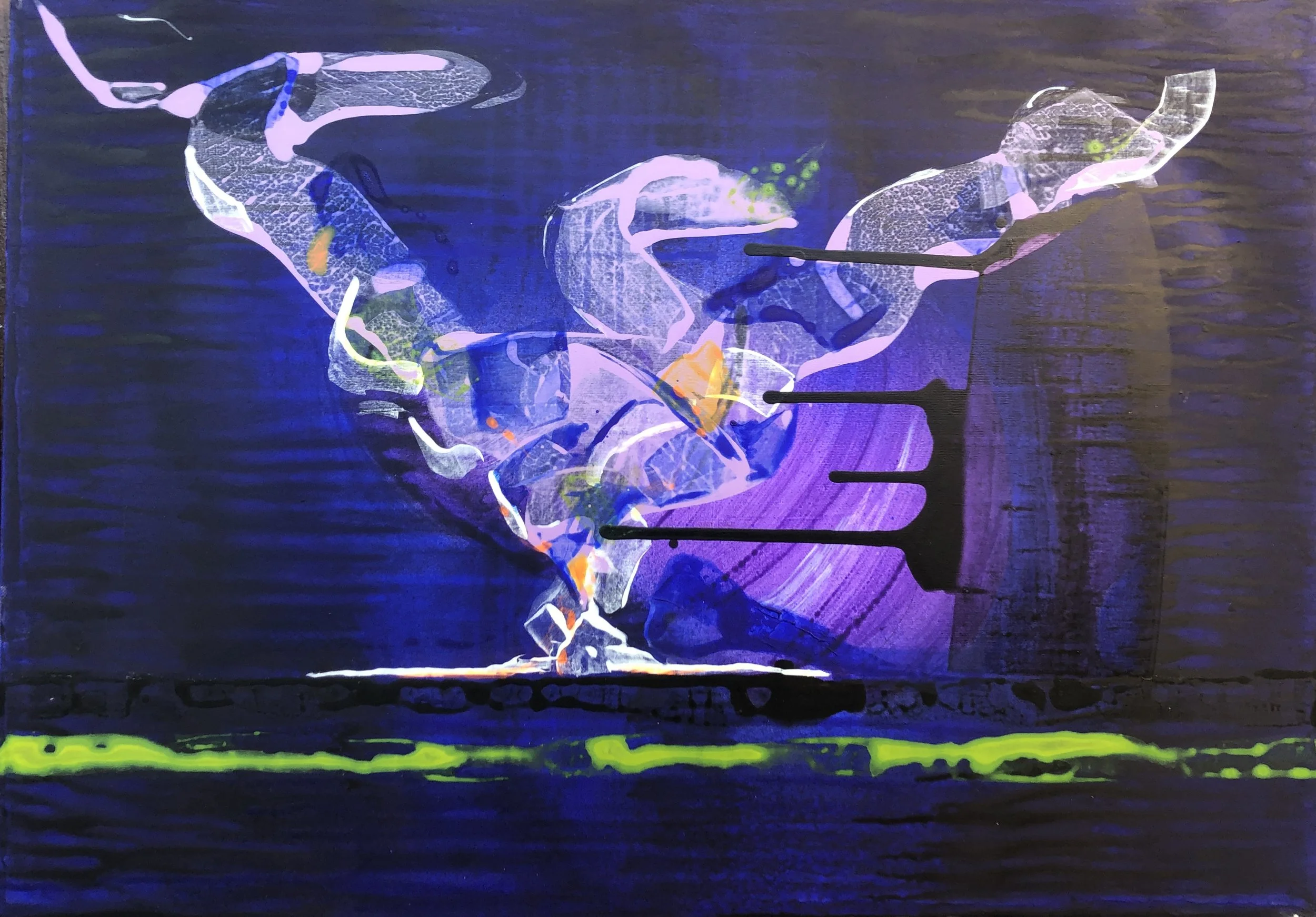 Paysage de l'Allier 5- acrylique sur toile - Mars 2025 - 46 x 65 cm