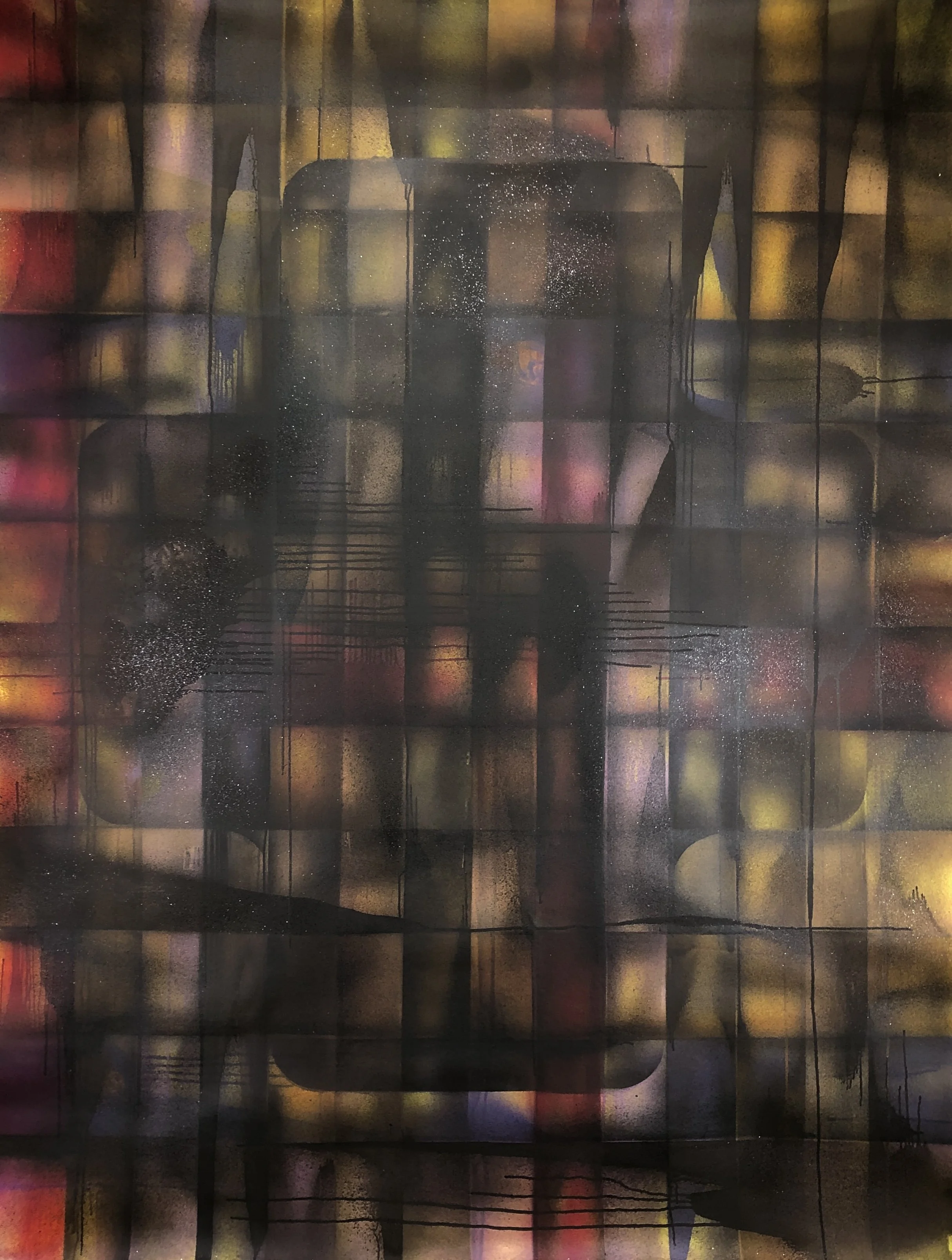 Floating Cross-Noire - acrylique sur toile - Octobre 2025 - 200 x 155 cm - 