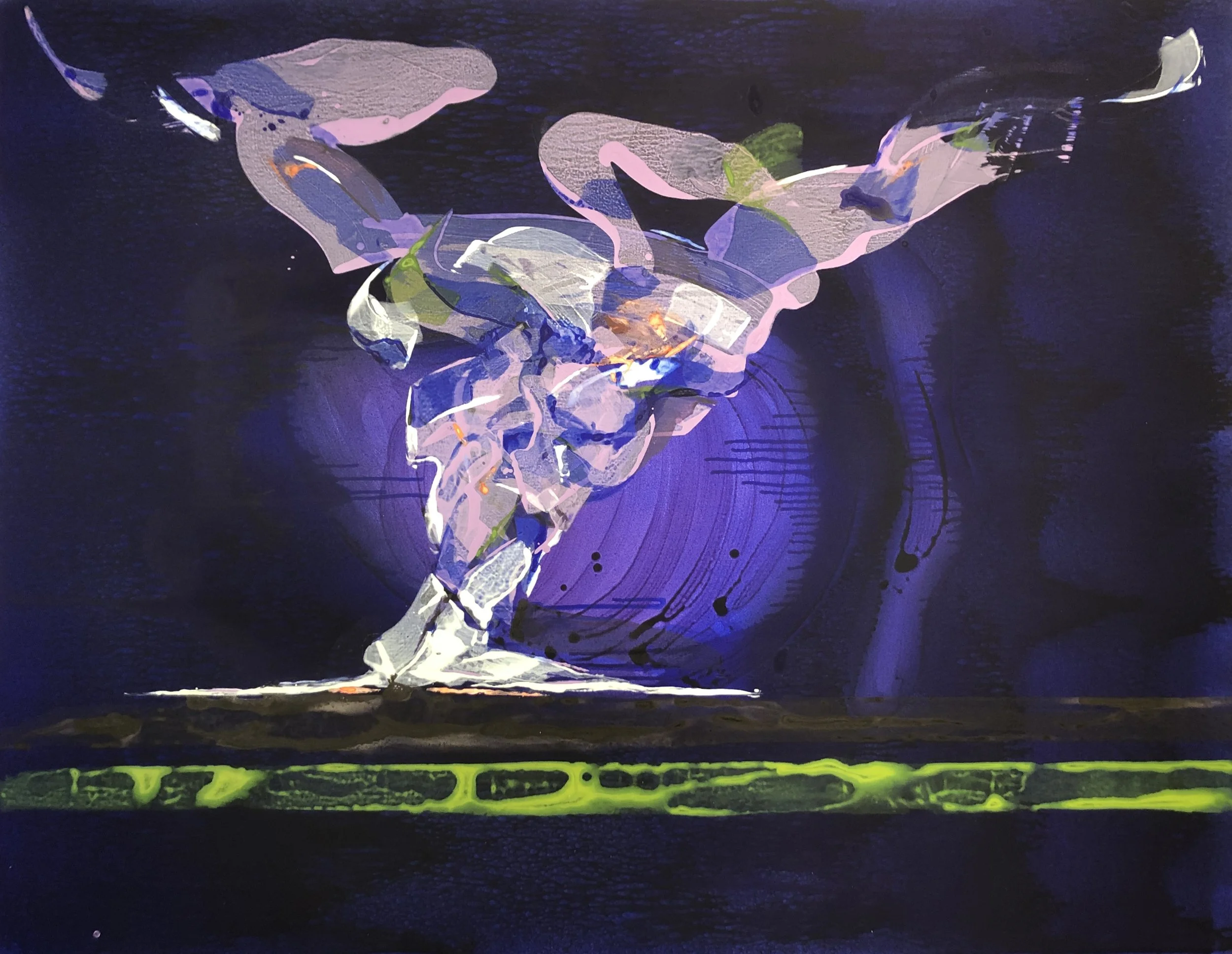 Paysage de l'Allier 4- acrylique sur toile - Mars 2025 - 114 x 146 cm