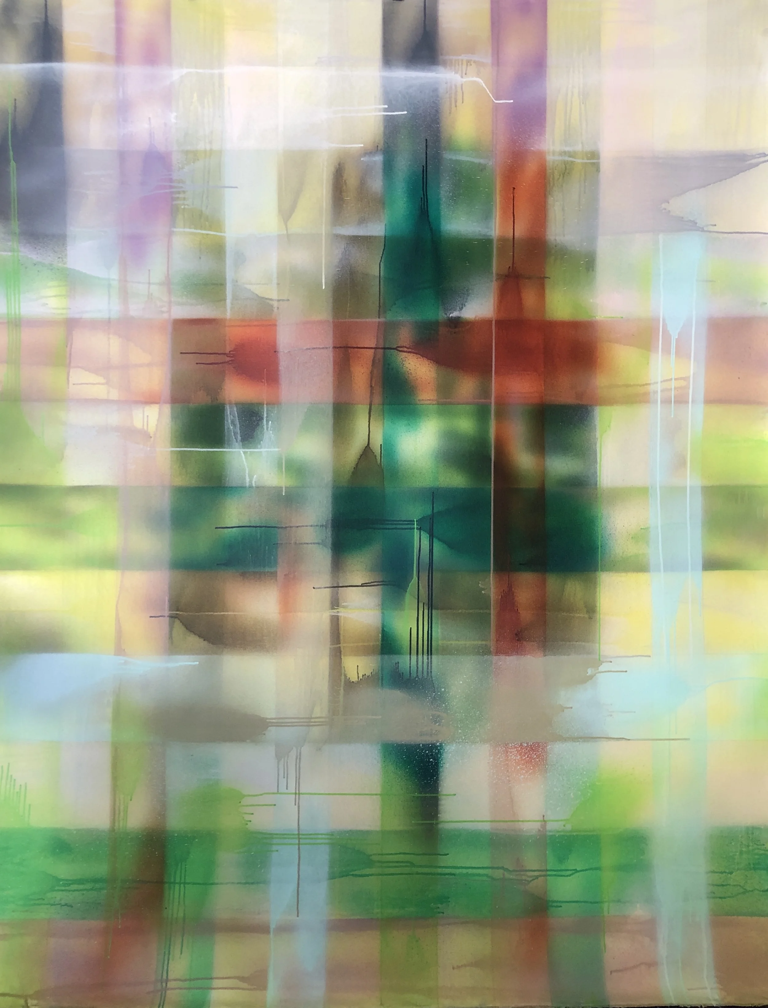 Paysage de l'Allier - acrylique sur toile - Juin 2025 - 200 x 155 cm