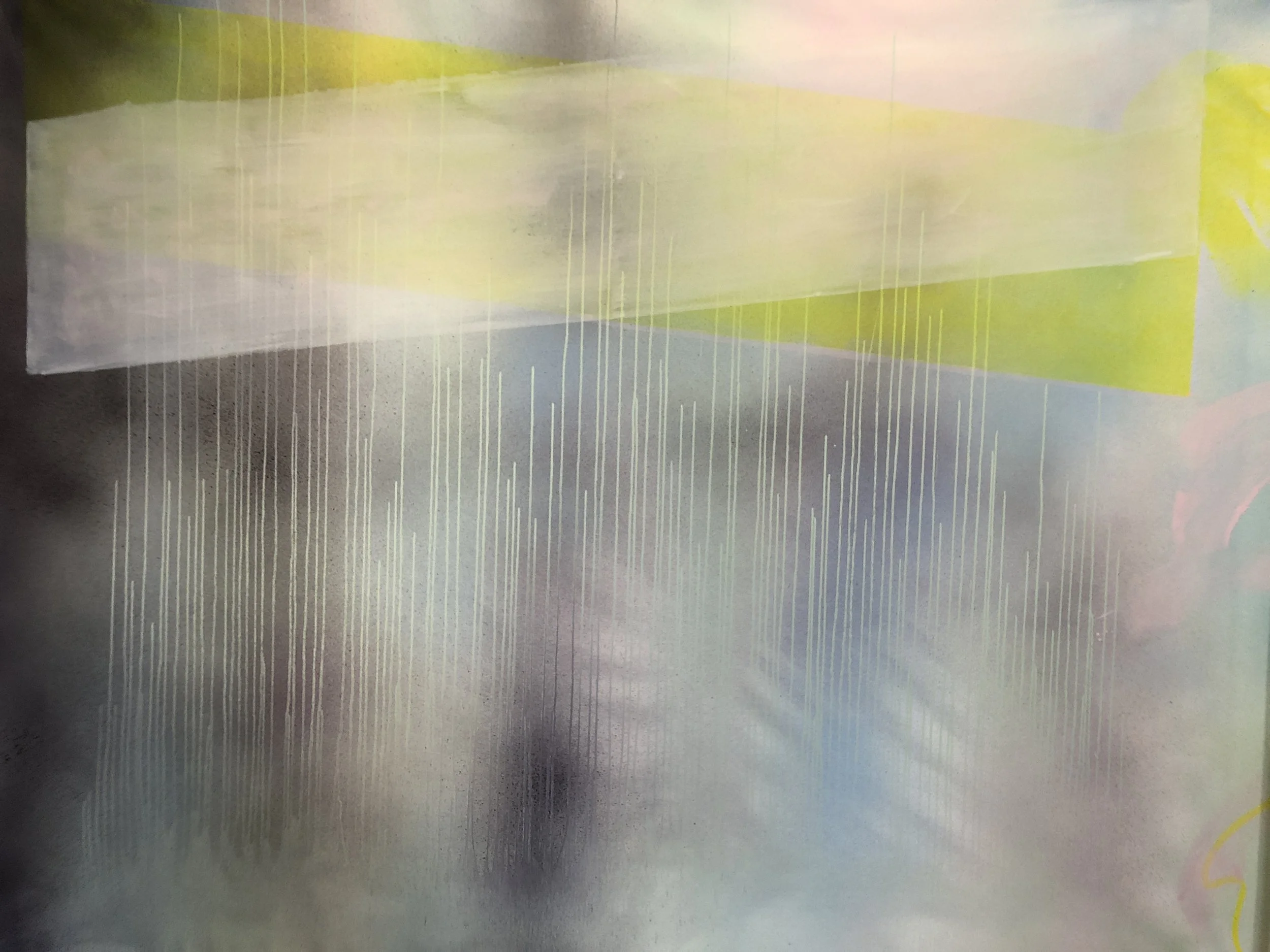Fresque 4 saisons -détail Printemps - acrylique sur toile -Décembre 2024 -200 x 1000 cm