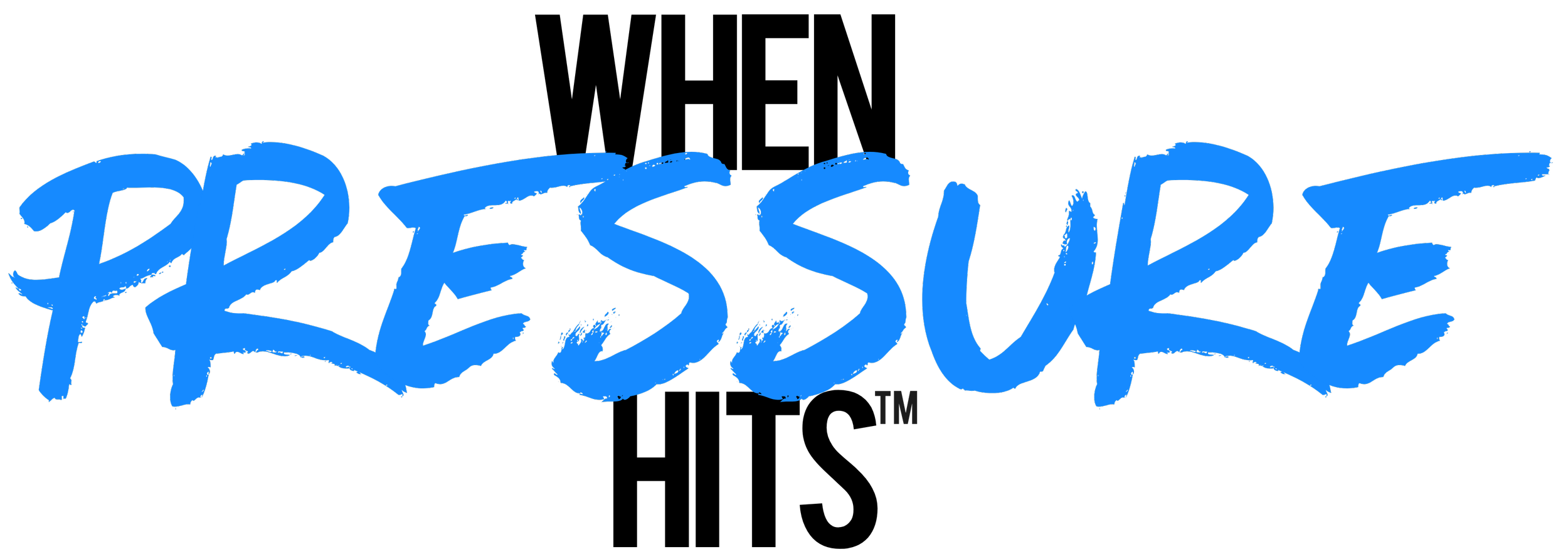 The word 'PRESSURE' written in bold, blue, graffiti-style font.