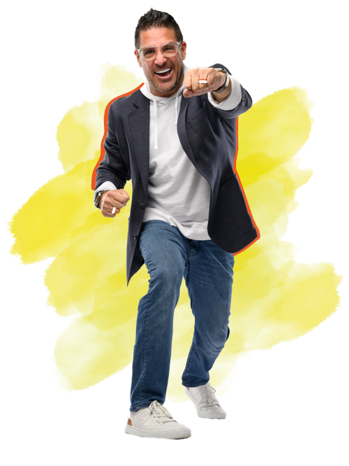 CHRISTOPH merrill pointing at the camera