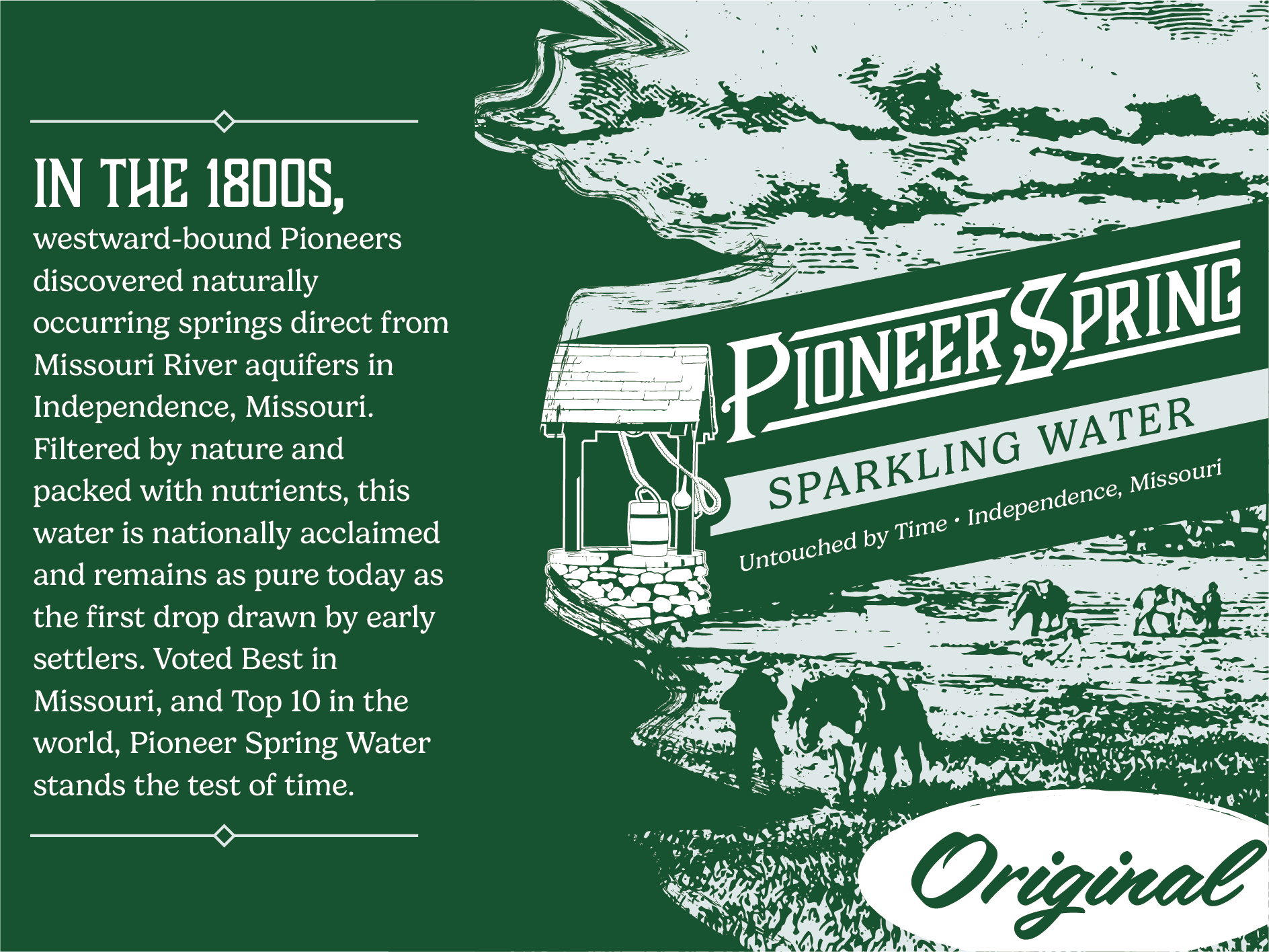 Sketch of an old western scene with a spring well.