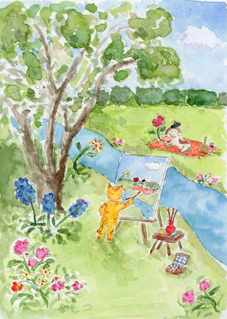 Frago Poses for Clementine on a Sunny Afternoon, 2024.
7” x 5”. 