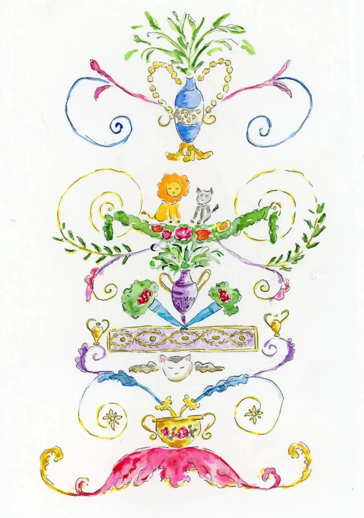 After a Design by Gottfried Bernhard Göz (1708-1774), 2023. 6 1/2” x 4 1/2”.
