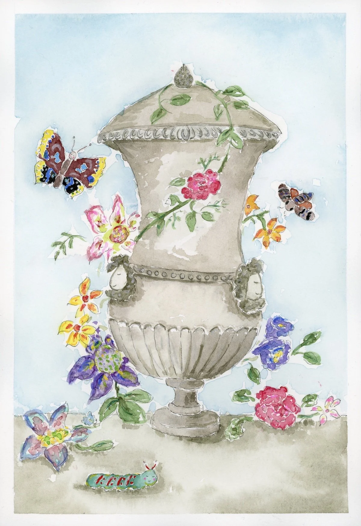 After a Frontispiece from ‘Papillons d’Europe, peints d’après nature’ (1779-1792), Featuring Odilon, Faison and Cinnamon. 2024. 