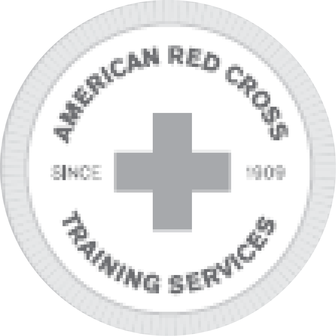 Logo of American Red Cross Emergency Response Service with a gray cross in the center and text around it reading 'American Red Cross Emergency Response Service Since 1906'.