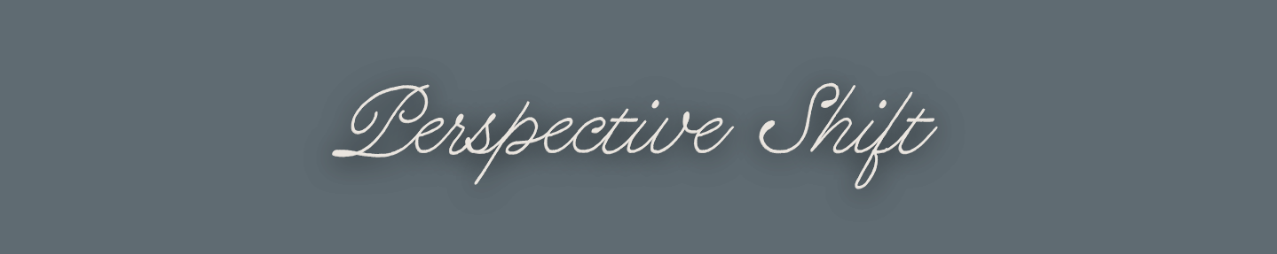 Text bubble that says Perspective Shift