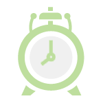 Green alarm clock icon representing improved daytime alertness after sleep apnea treatment at Northwest Ohio Sleep Solutions in Maumee Ohio