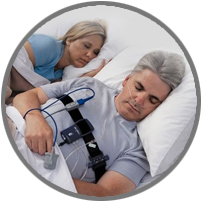 Man completing an at home sleep apnea test used by Northwest Ohio Sleep Solutions in Maumee Ohio