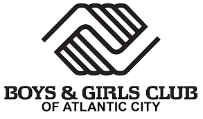 Black and white logo of Boys & Girls Club of Atlantic City featuring a handshake symbol.