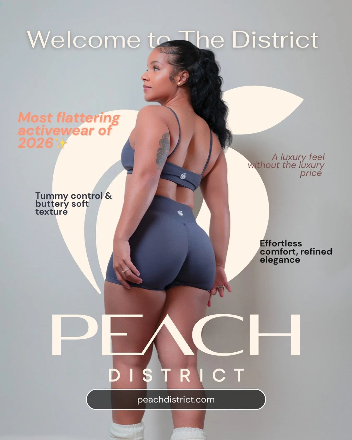 2026&rsquo;s favorite activewear starts here 🍑
Peach District = luxury feel, real-woman fit, without the luxury price.

Made to move. Made to flatter. Made for you.
Once you try it, there&rsquo;s no going back.

📸: @laparettesphoto 

#PeachDistrict