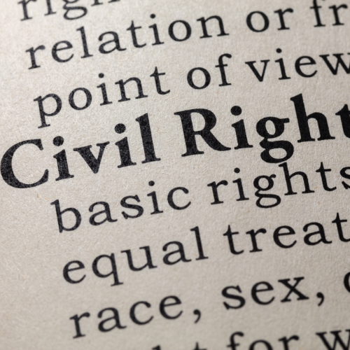 Close-up of a dictionary page with the words 'Civil Rights' in bold.