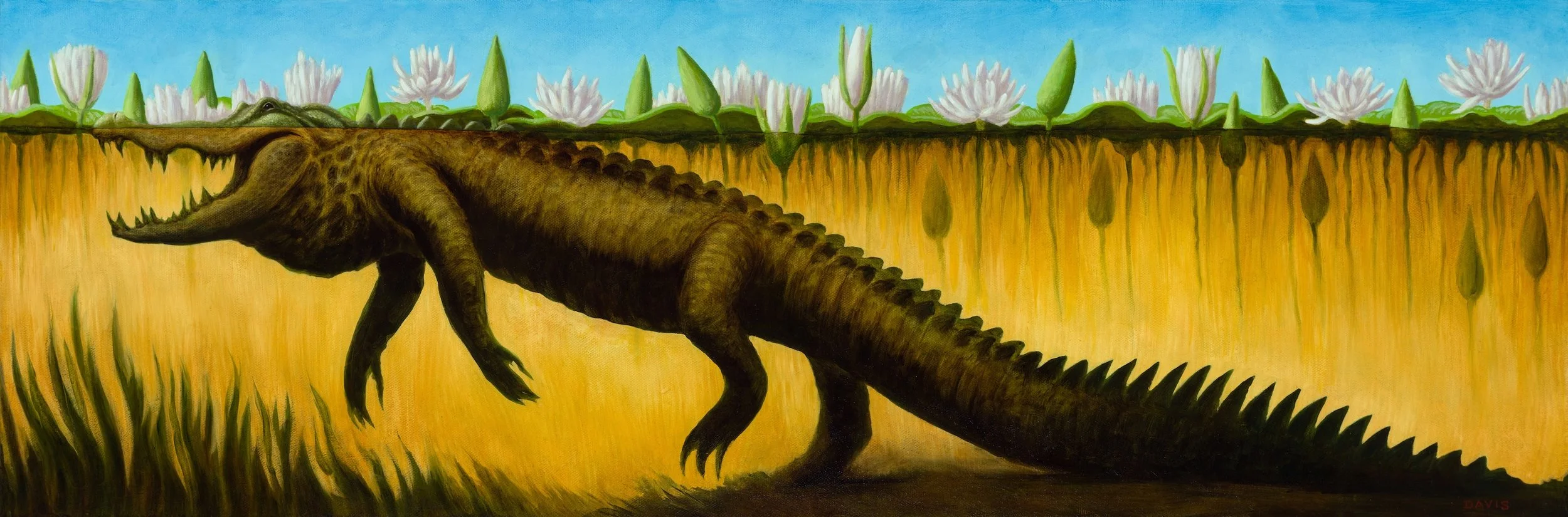 Floating in the Flowers / oil on canvas / 12"x36" - inquire