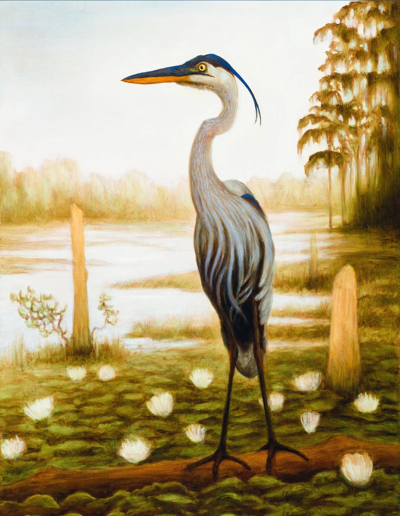 Heron at Restoration Park / oil on canvas / 16"x20" - SOLD