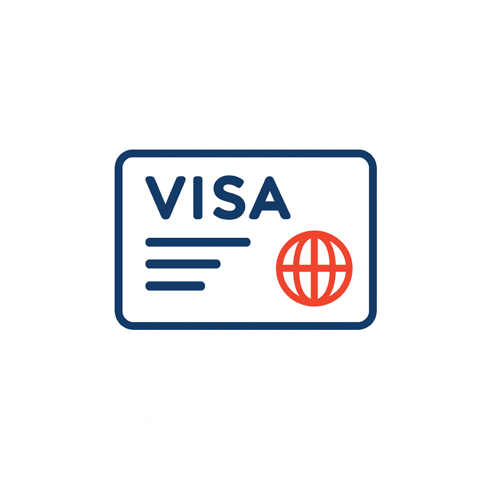 Carte Visa avec le logo de la planète en rouge.