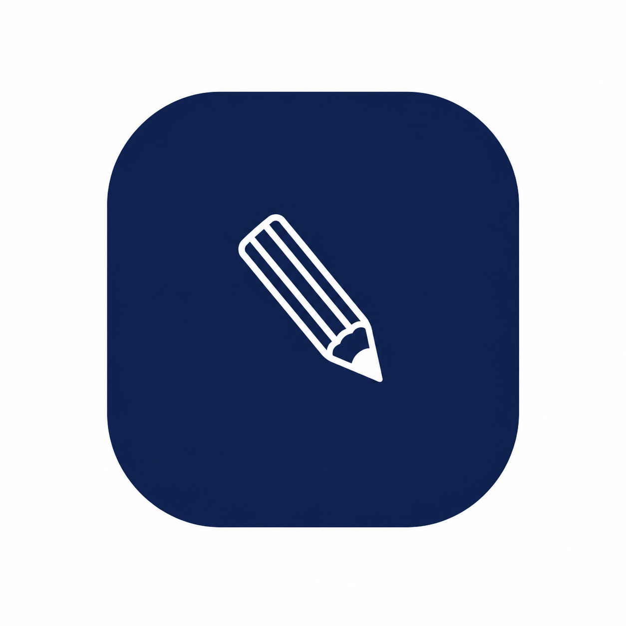 Icône d'une application avec crayon représentant la fonction d'édition ou de dessin.