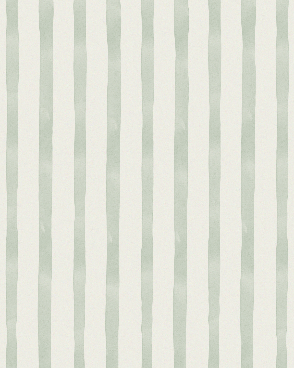 Pattern with vertical, uneven, light green stripes on a cream background.