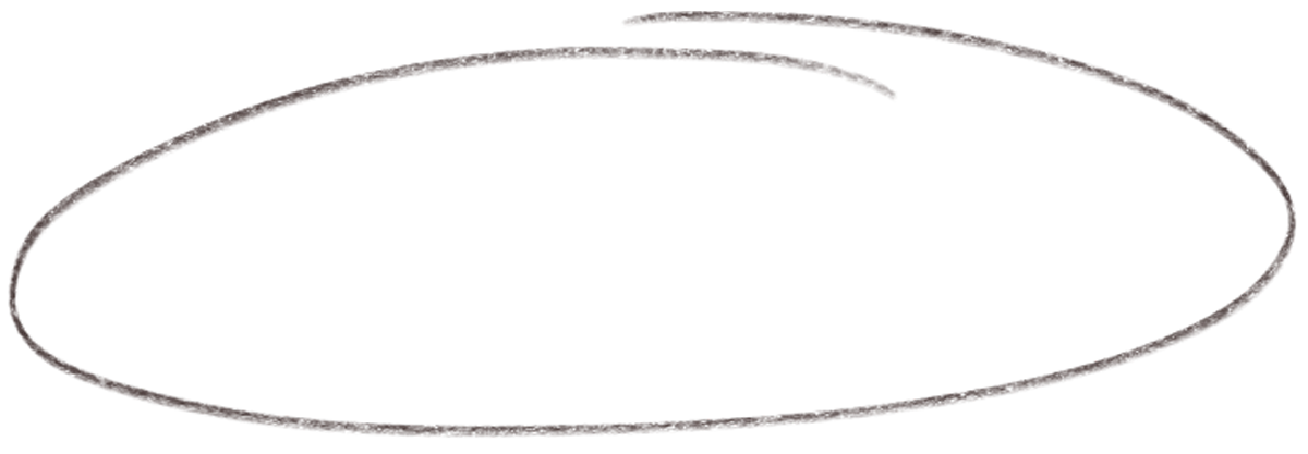 hand-drawn oval mark