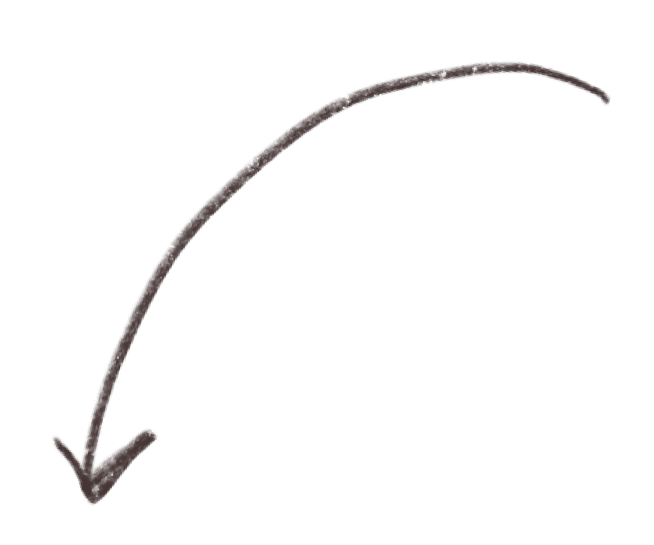 black arrow pointing down and to the left