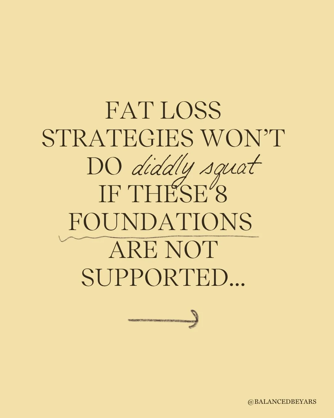 The hill we will die on: foundational habits come BEFORE any fat loss strategy.

(before macro counting, or a deficit, or a specific workout plan&hellip;. Or even a drug 👀)

Your body needs a strong FOUNDATION first &mdash; the sleep, the blood suga