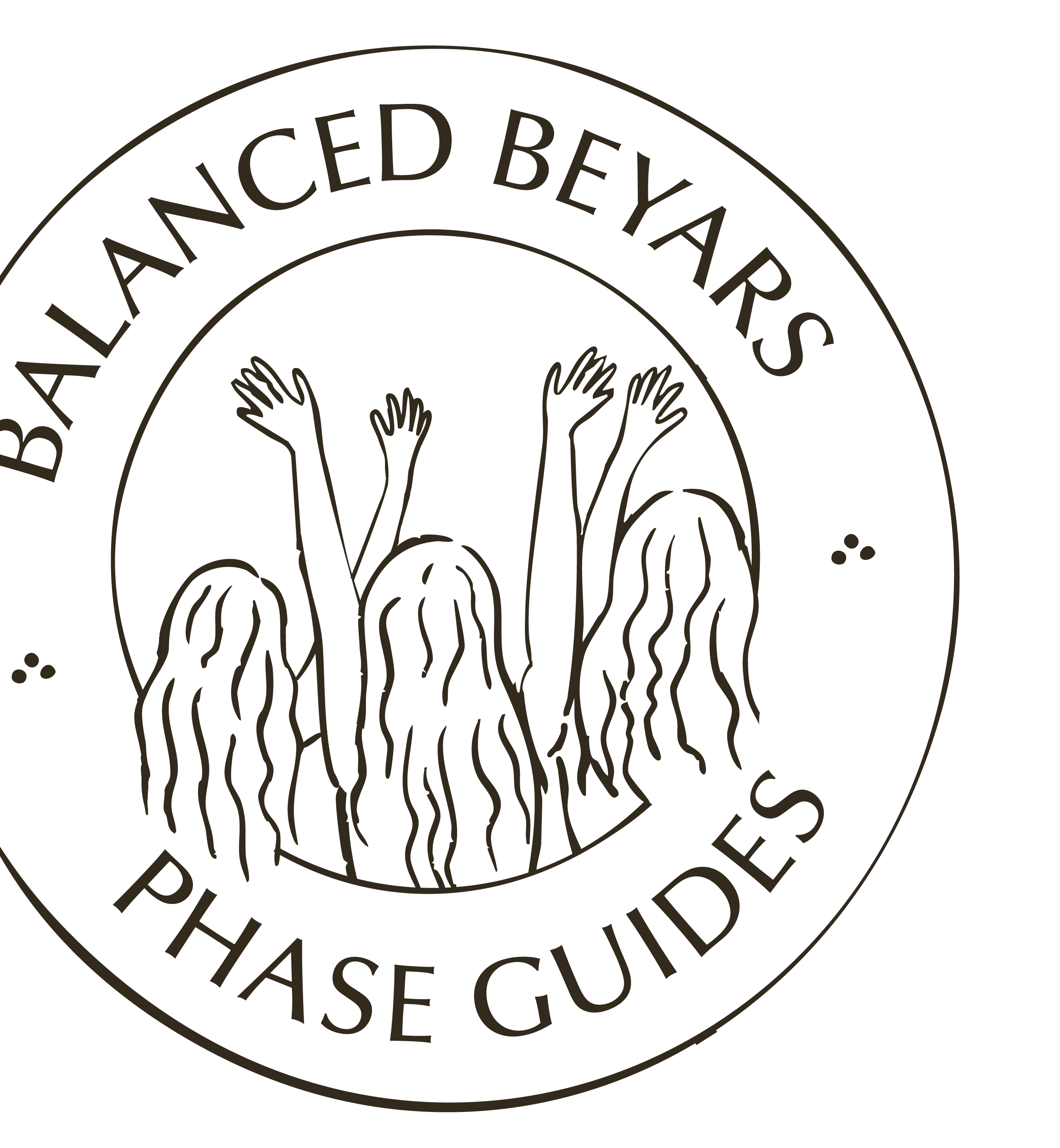 Logo for the Balanced Beyars Phase Guides featuring three women with raised hands inside a circular emblem.