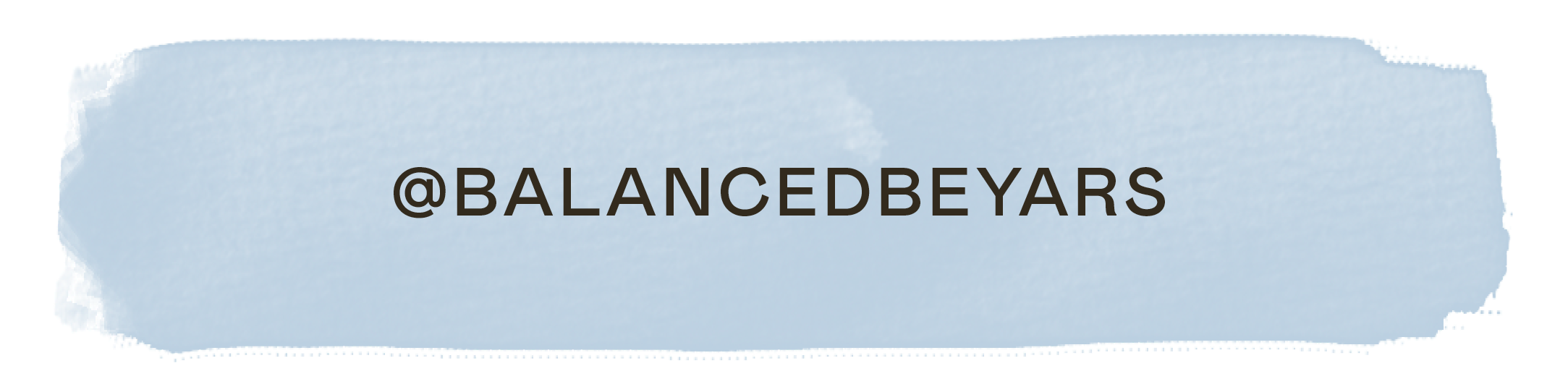 Instagram handle '@BALANCEDBEARS' on blue paint swatch