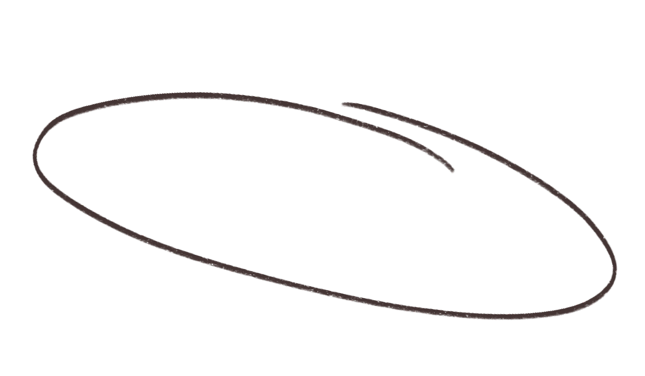 Black outline of a simple elliptical shape on a white background.