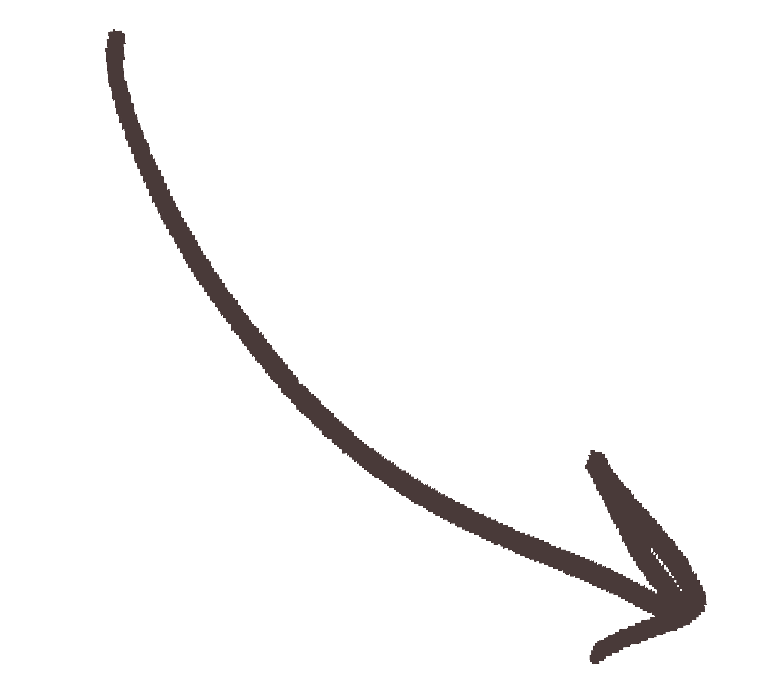 A black arrow pointing downward and to the right