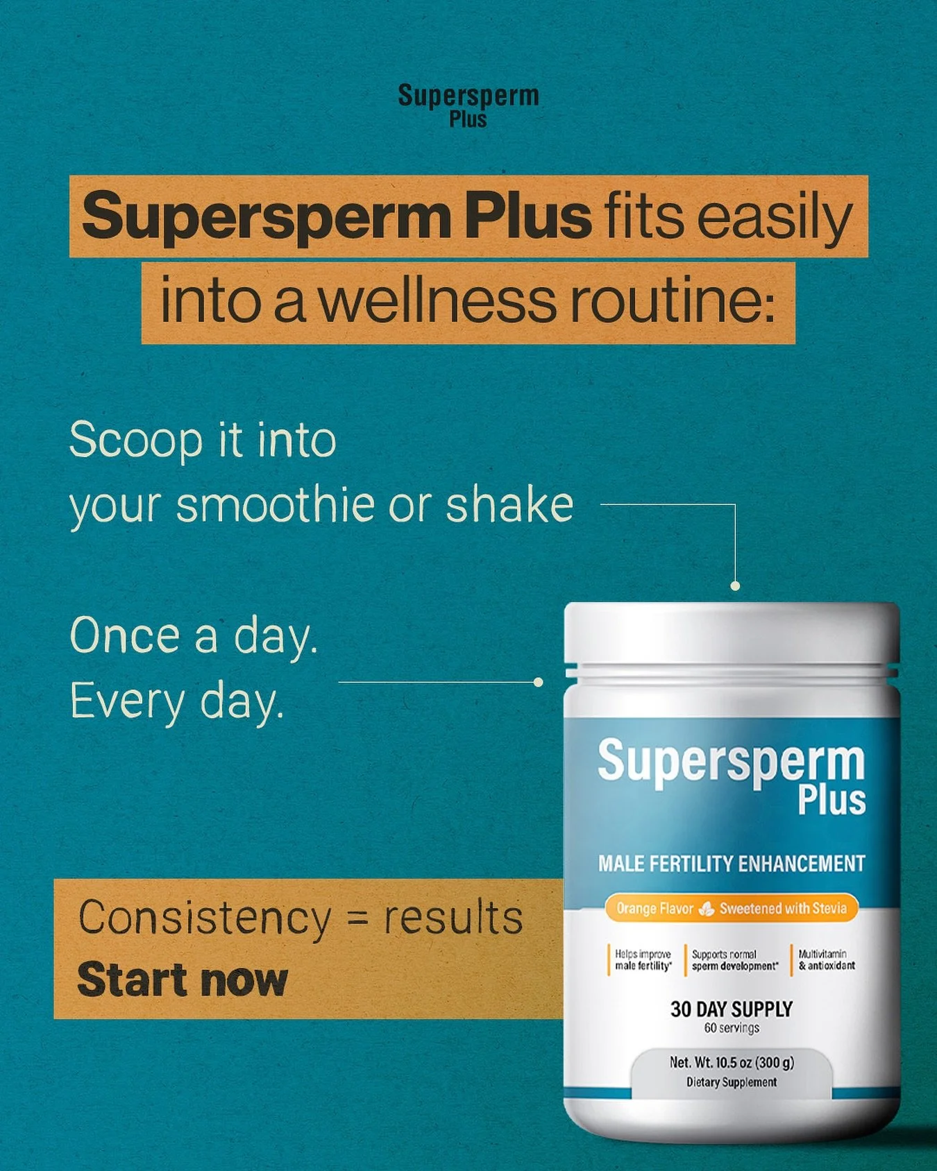 Supersperm Plus fits easily into a vwellness routine 💪

Consistency 🟰 Results

Start now 💥
