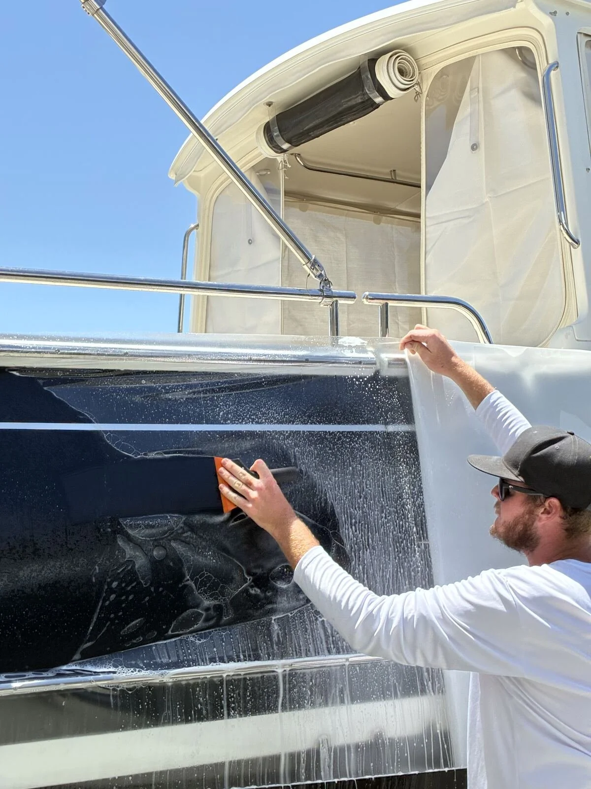 Matte satin marine paint protection film finish — Tidal Wave Customs Palm Beach County