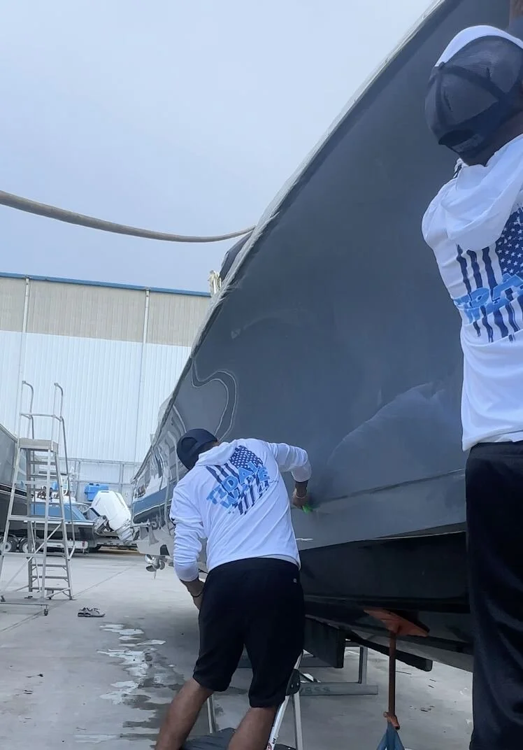 Hull side paint protection film — Tidal Wave Customs Palm Beach County
