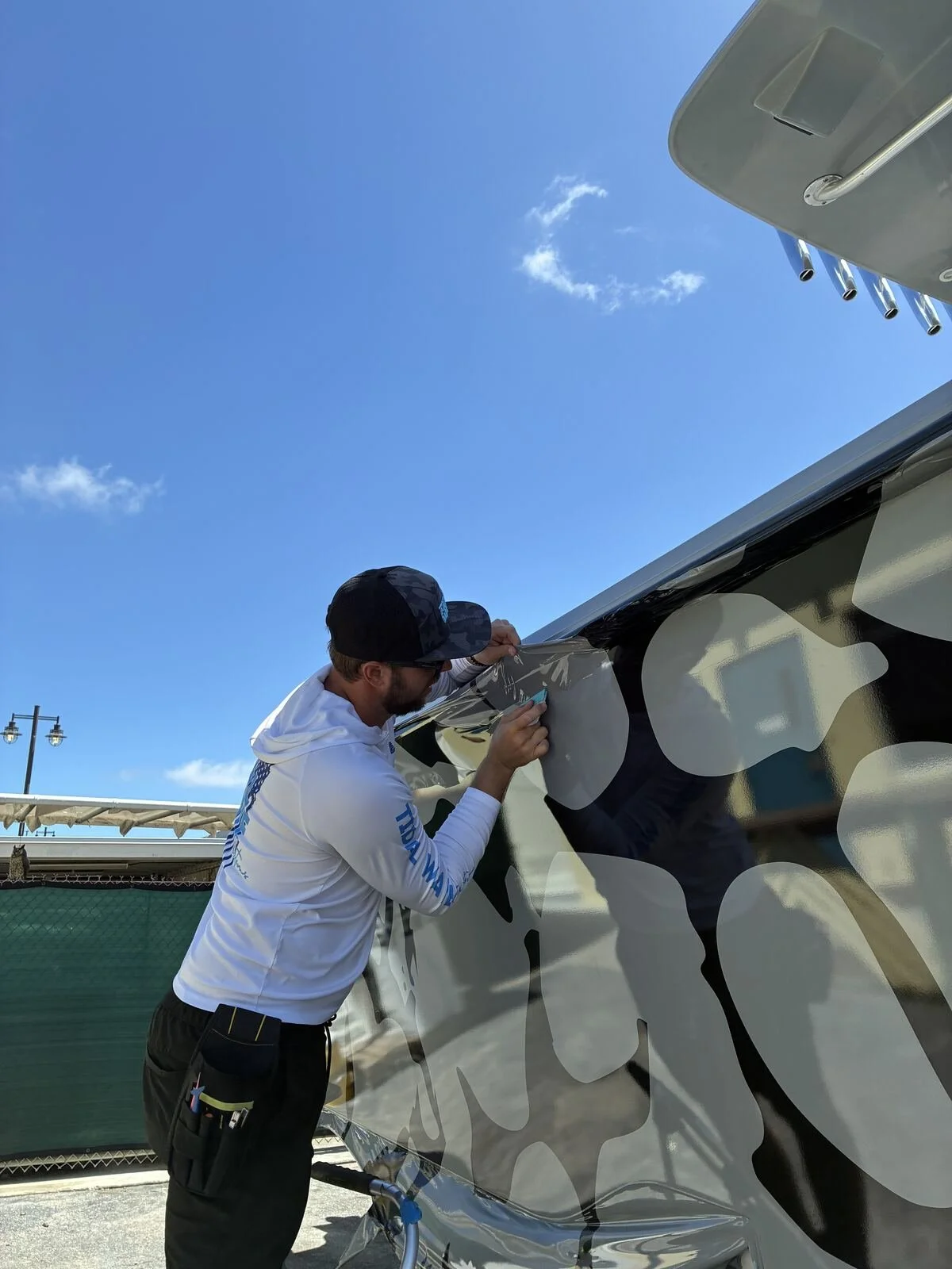 Custom graphic full boat wrap design — Tidal Wave Customs Palm Beach County