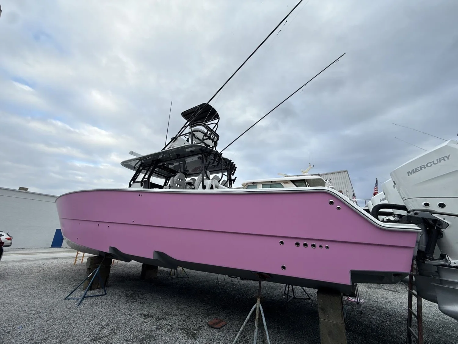 Full pink hull color change wrap — Tidal Wave Customs Palm Beach County