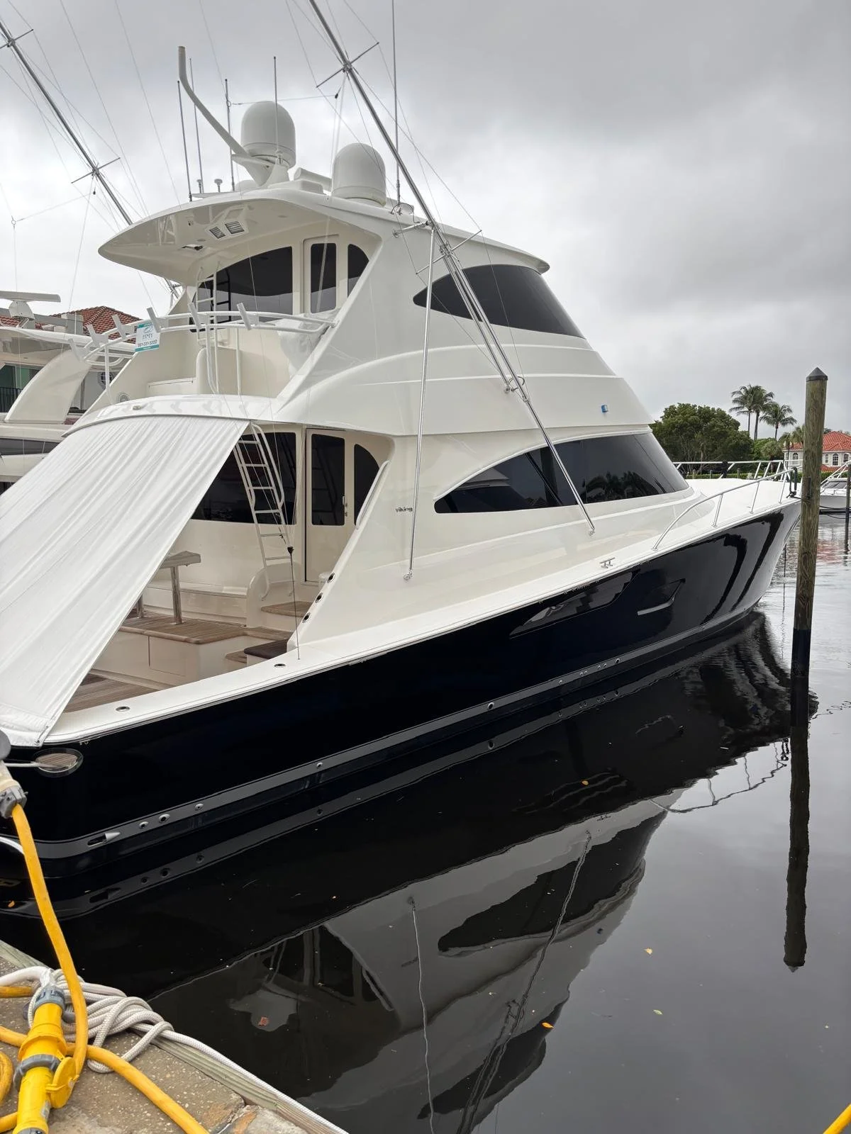 Detailed sportfisher at the dock