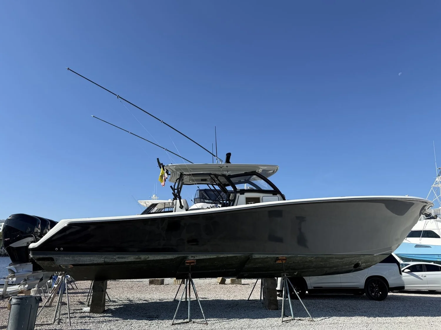 Gray-to-black custom printed full hull wrap — Tidal Wave Customs