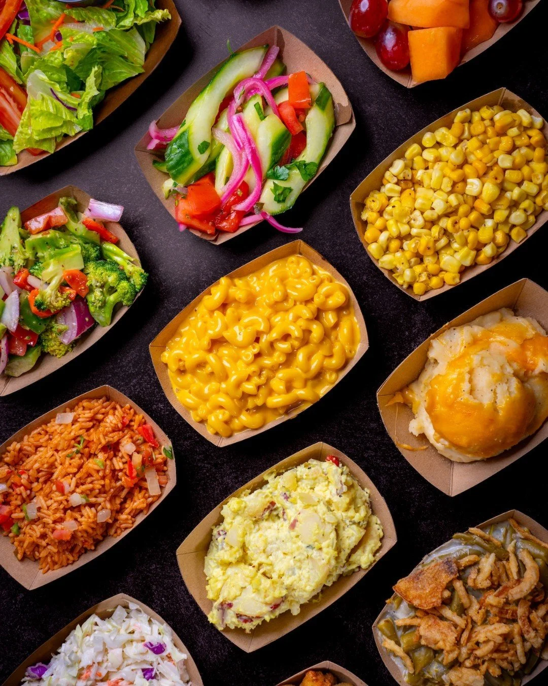 Let&rsquo;s hear it for the sides. 👏 (Because BBQ without sides is just&hellip; a sad story.) 

Mac &rsquo;n cheese, fried okra, pinto beans, potato salad, coleslaw and more&mdash;fresh-made and ready to ride shotgun with your plate. What&rsquo;s yo