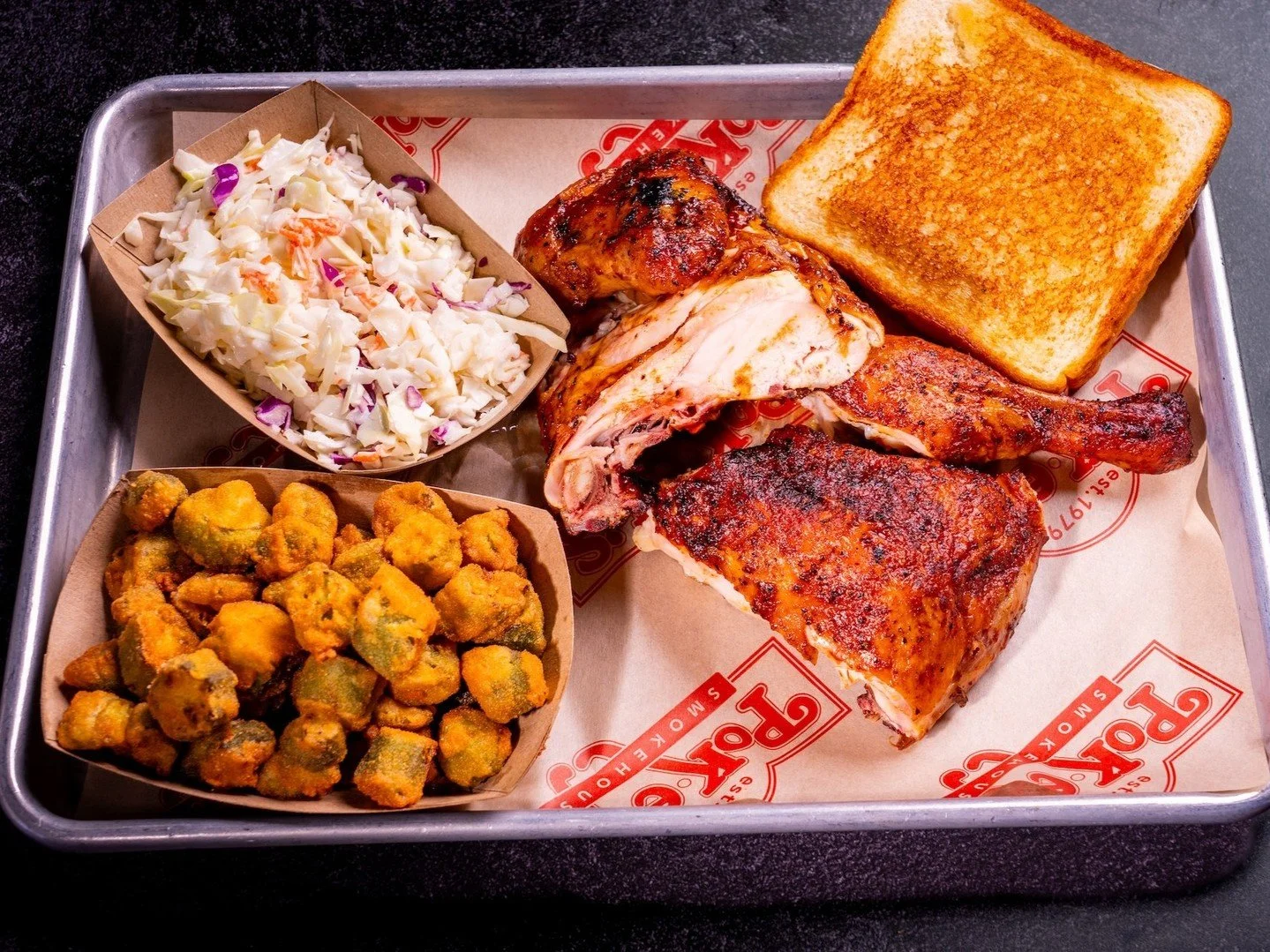 Thursday called... it wants you to treat yourself. 😌🔥

Today (and every Thursday) get $1 off our Half Chicken Plate! That's a full half chicken, smoked to perfection, with two sides and Texas toast. Because sometimes the best plans involve zero coo