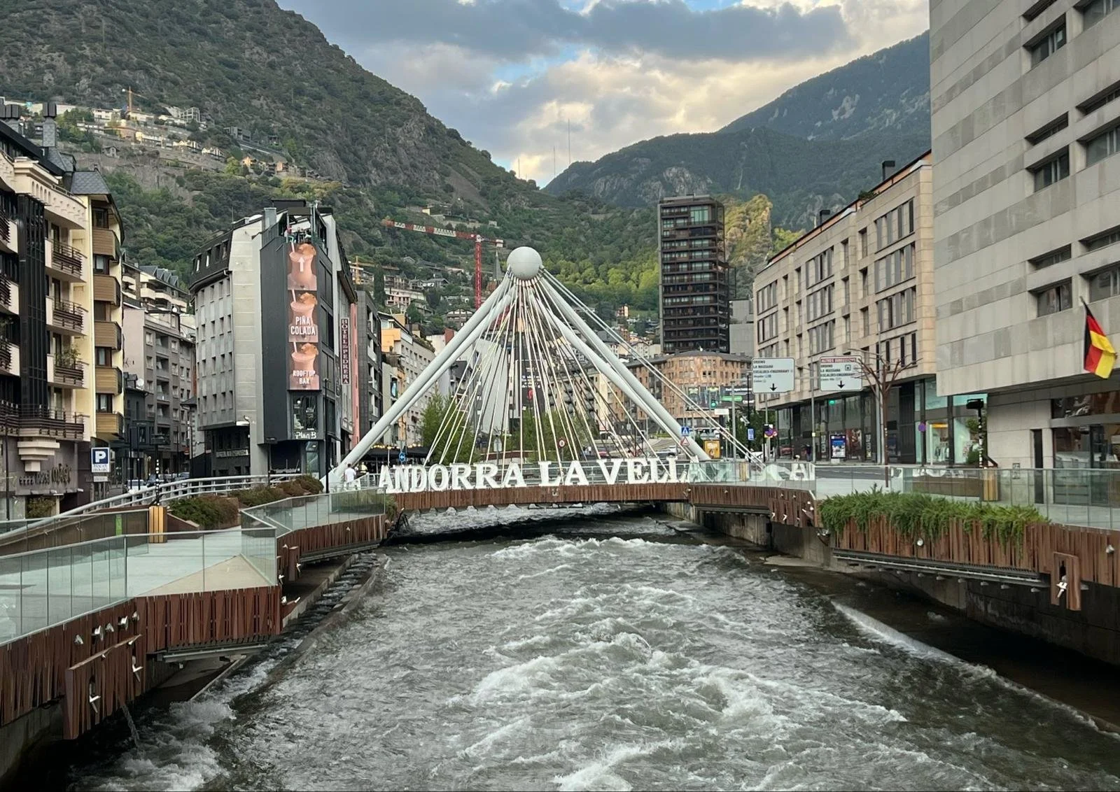 The charming and quaint capital of Andorra, Andorra La Vella, on the evening of arrival.