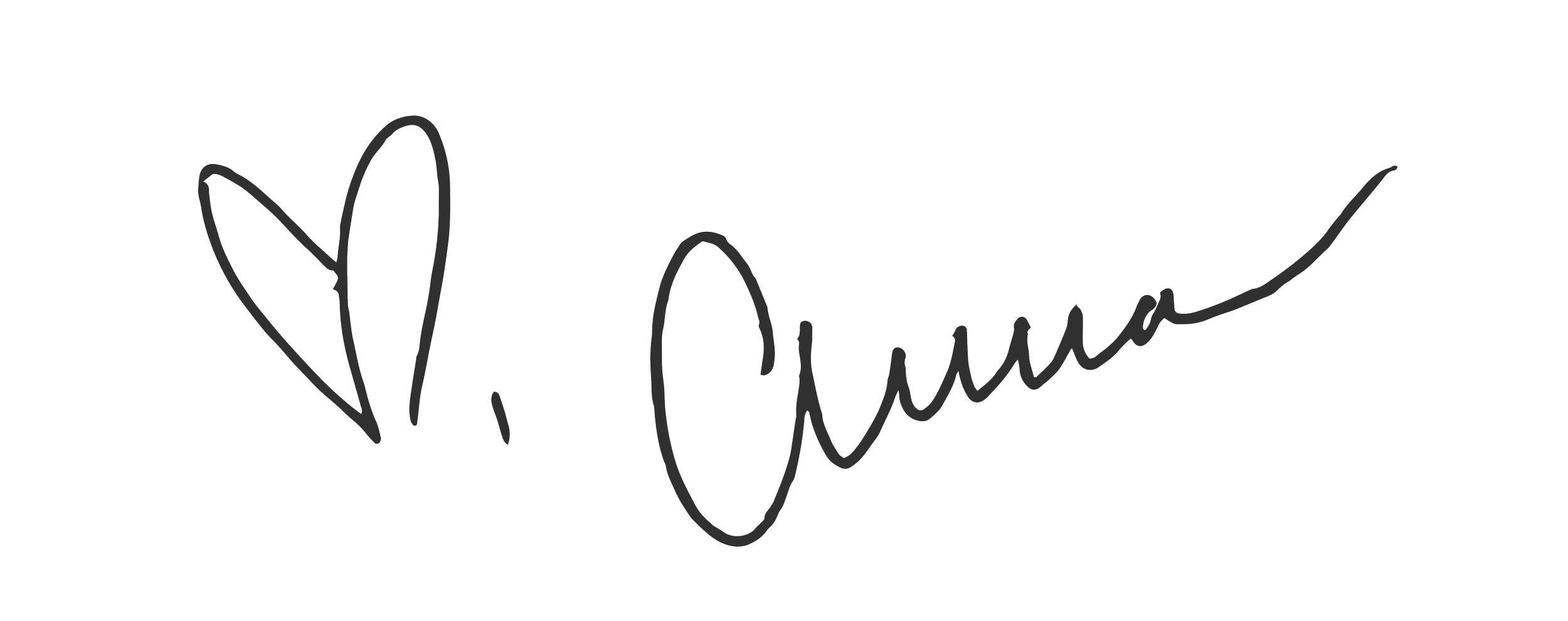 The image features a black cursive signature with a heart shape as part of the design.