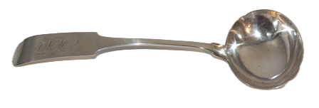 A LARGE SOUP LADLE BY GEORGE HOWE, NY-NY, 1817-1834; 6.92 OZS. COIN SILVER