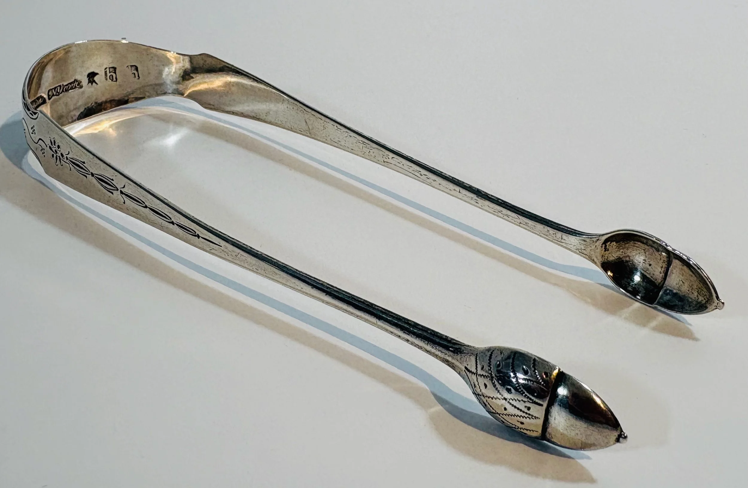 Sugar tongs, John Burger, 1780, New York.