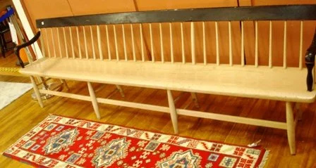 A 19TH CENTURY DEACON'S BENCH: 9 ' L
