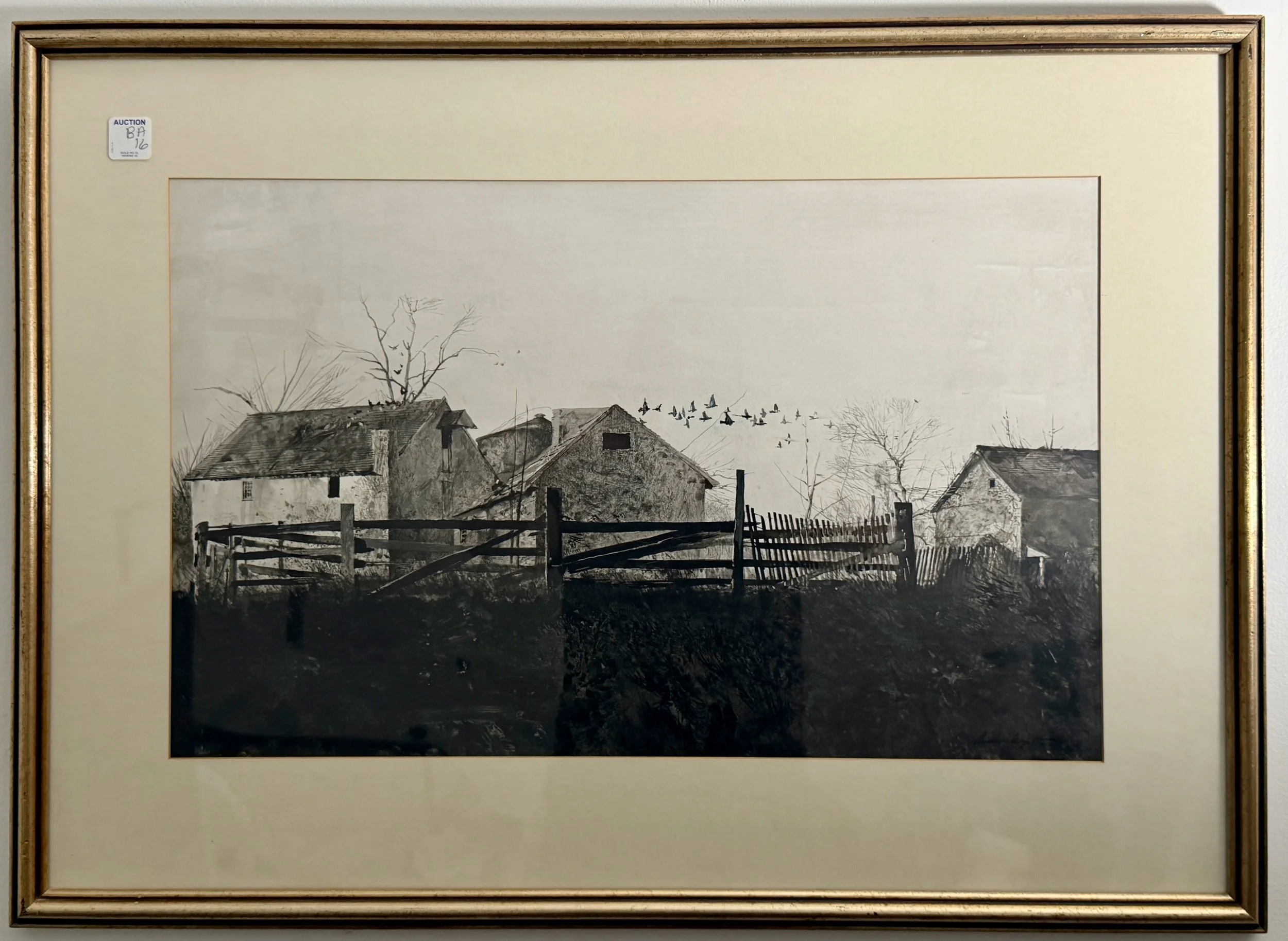 A collection of Andrew Wyeth framed prints