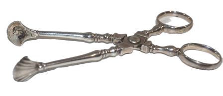 EARLY 18TH CENTURY, AMERICAN, SUGAR NIPPERS SIGNED SILVER