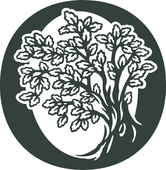 Oaks Not Orchids logo with oak tree symbol